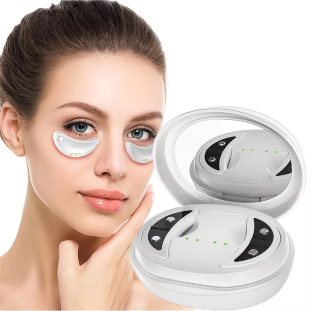 BodyMello Red Light Eye Massager with EMS Anti-Aging Eye Care Device Reduce Bags & Dark Circles Portable Eye Rejuvenation Pads