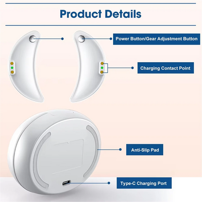 BodyMello Red Light Eye Massager with EMS Anti-Aging Eye Care Device Reduce Bags & Dark Circles Portable Eye Rejuvenation Pads