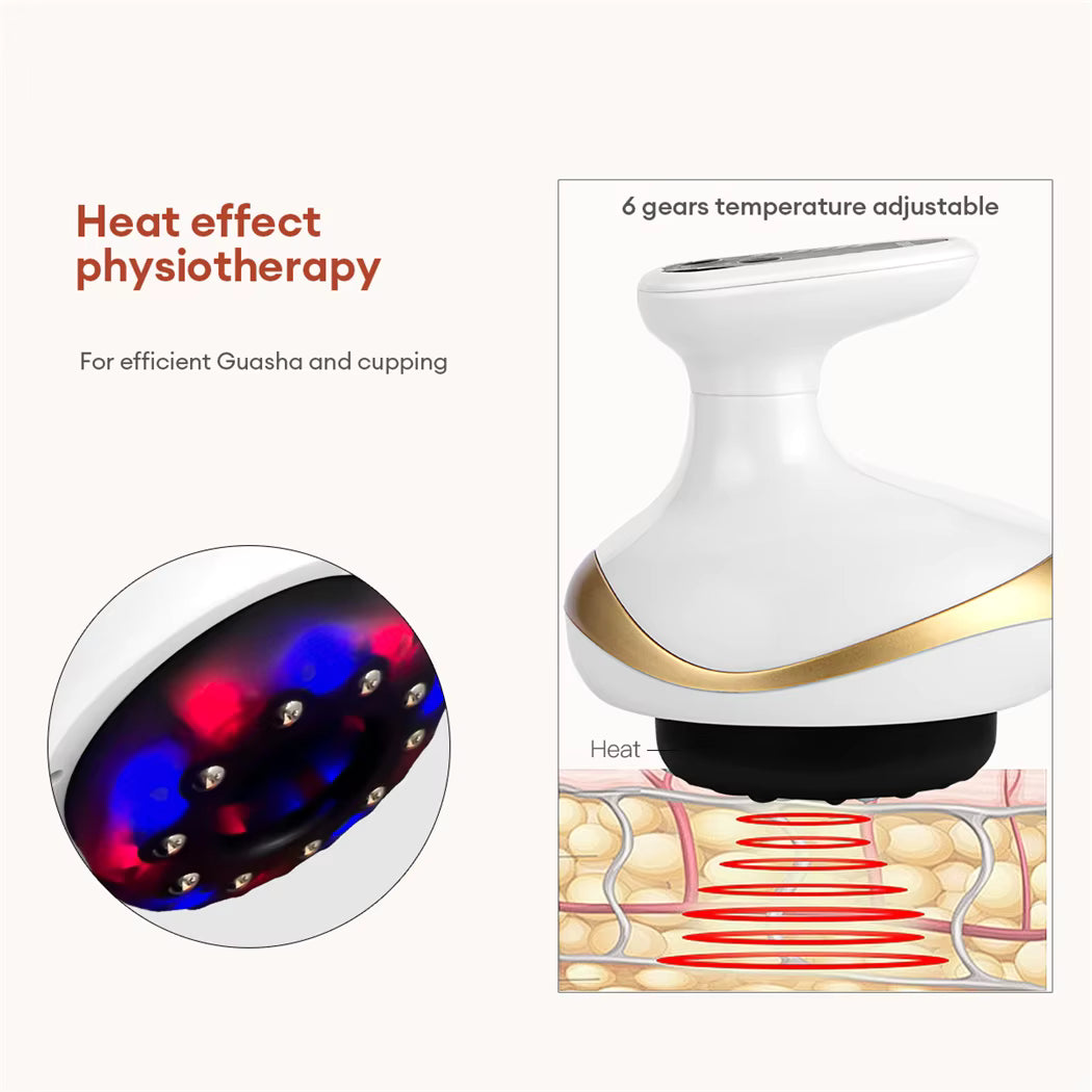 BodyMello Electric EMS Body Massager Cupping Massage with LCD Display Guasha Scraping Vacuum Suction Cup IR Heating Fat Burner Slimming