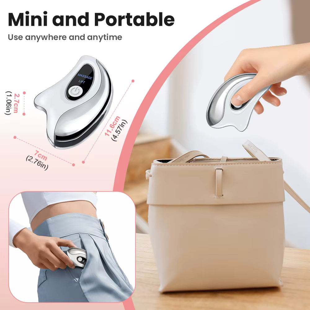 BodyMello Electric Gua Sha Facial Scraper Board Microcurrent Neck Massager Face Lift Plate Vibration Facial Lifting Firming Skin Care Tool