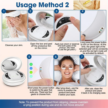 BodyMello Red Light Eye Massager with EMS Anti-Aging Eye Care Device Reduce Bags & Dark Circles Portable Eye Rejuvenation Pads