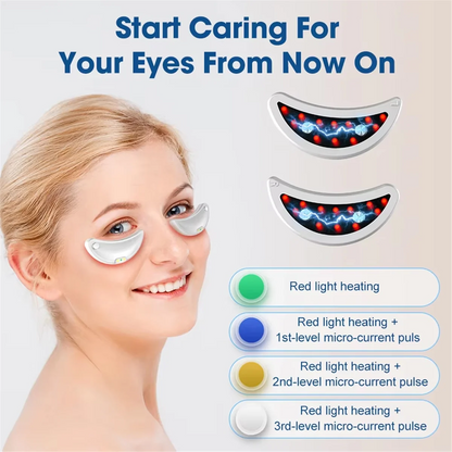 BodyMello Red Light Eye Massager with EMS Anti-Aging Eye Care Device Reduce Bags & Dark Circles Portable Eye Rejuvenation Pads